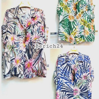 เสื้อผ้าคนอ้วน เสื้อลายดอกวินเทจสุดhot!! ใส่เซอร์ใส่ชิวแมทกับยีนส์คืดโอมาก ผ้าสปันพิมพ์ลายชัด