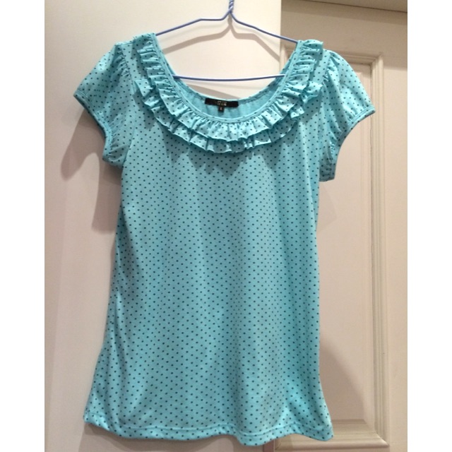 Mint ruffle top