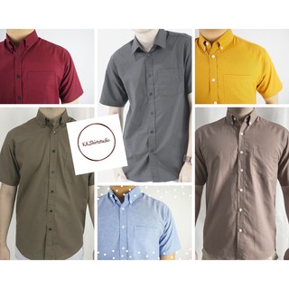 เสื้อเชิ้ตคอปกแขนสั้นผ้า Cotton oxford 2XL,3XL,4XL