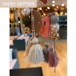 [Shiny Cotton] จี้กระเป๋า ประดับพู่ รูปหน้ายิ้ม