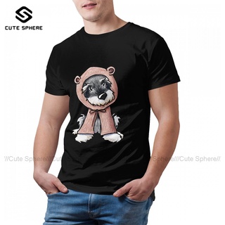 ขายดี!ขายดี เสื้อยืดแขนสั้น พิมพ์ลาย Schnauzer 100% 4 GImmln59BBggkp02S-5XL