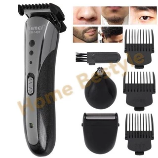 Kemei KM-1407/1419 แบตตาเลี่ยนไร้สาย 3 In1 ตัดแต่งทรงผม โกนหนวด เครื่องมือกรูมมิ่ง Electric Trimmer ปัตตาเลี่ยนไร้สาย