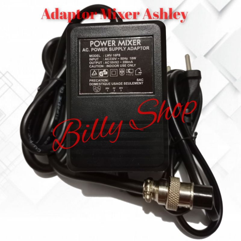 Ashley AX8N 3 Pin 18V Audio Mixer Adapter, Alesis AX8N/AX8N V3