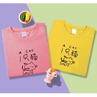 🔸เสื้อยืด Oversize ลายเส้น A CAT ผ้าคอตตอน ไซต์ L-Xl