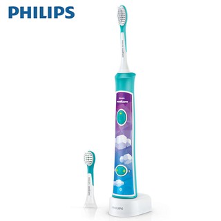 Philips - HX6322 ฟิลิปส์แปรงสีฟันไฟฟ้าสำหรับเด็กเด็กแปรงสีฟันโซนิคสั่นสะเทือนแบบชาร์จ บลูทู ธ