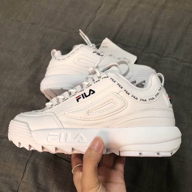 fila disruptor 2 tapey tape white black