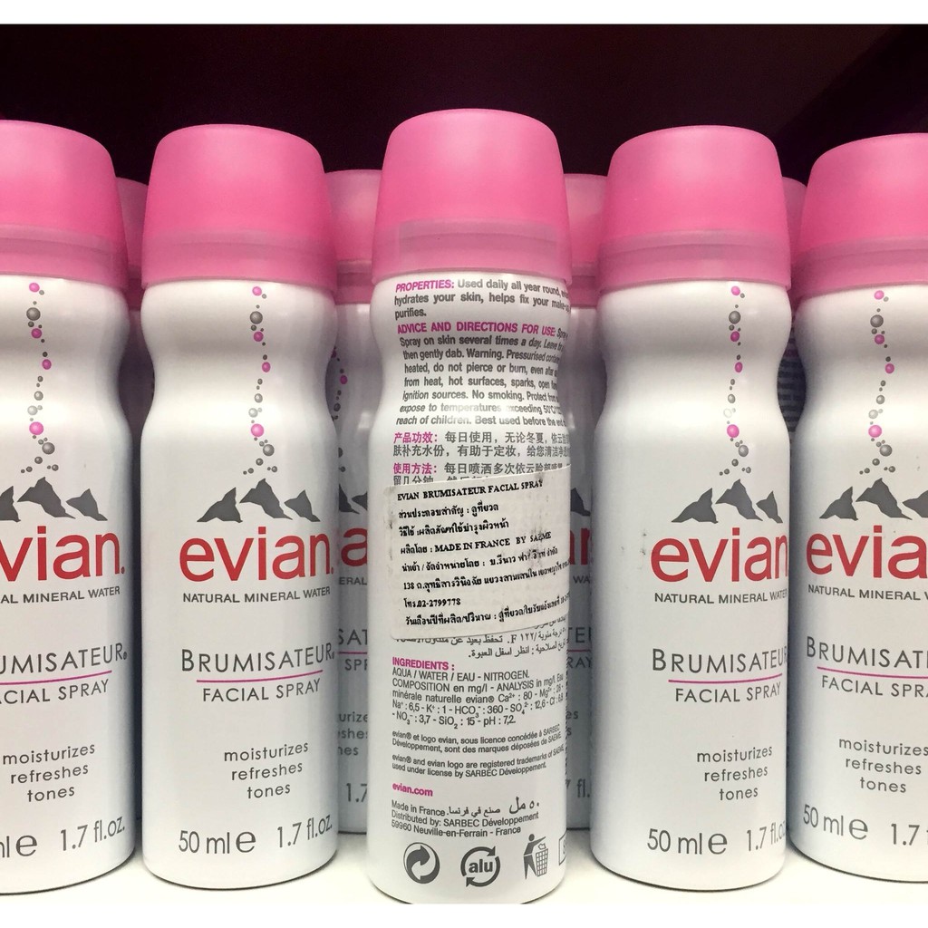 Evian Natural Mineral Brumisateur Facial Spray 50 ml Shopee Thailand