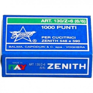 ZENITH WIRE STAPLES ART. 130/Z6 (6/6) (B301303601) / ลวดเย็บกระดาษ Zincplated wire รุ่นขายาว 6/6 แบรนด์ ZENITH