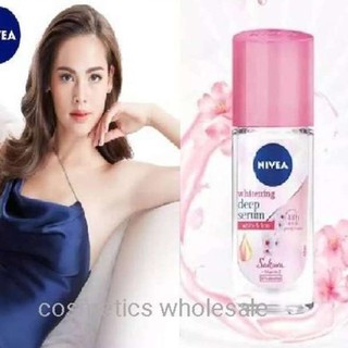 40มล. สูตรเซรั่มไวท์เทนนิ่ง Nivea roll on extra whitening serum hokkaido rose สีชมพูอ่อน กลิ่น เซรั่ม กุหลาบฮอกไกโด