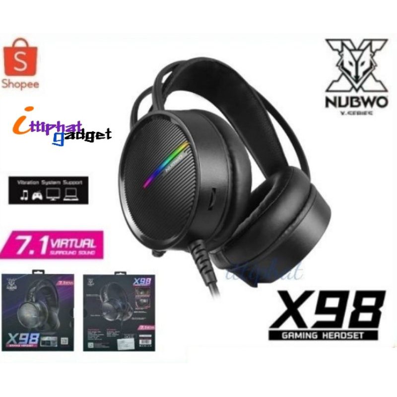 หูฟังเกมมิ่ง Nubwo X98Black,X98 Pink Edition ,X99 Gaming Headset 7.1 Virtual Surround Sound USB