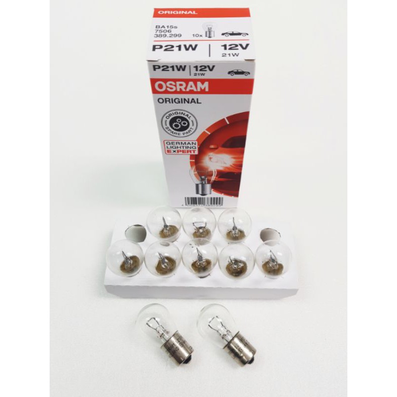 10 ชิ้น OSRAM P21W 12V 21W BA15s 7506