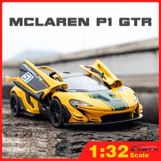 McLaren P1 GTR โมเดลรถยนต์โลหะ สัดส่วน 1:32 ของเล่นสําหรับเด็กผู้ชาย