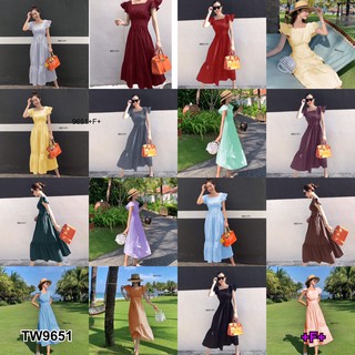 J9651 Dress เดรสยาว ผูกโบว์หลัง Long dress with bow in the back