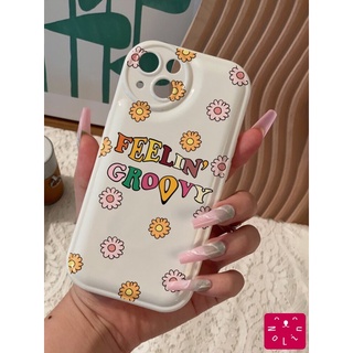 🔆Nolin~ เคสiPhone เคสโทรศัพท์มือถือ พิมพ์สโลแกน FEELIN’GROOVY