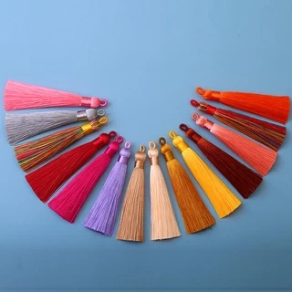 9 ซม.DIY รถตกแต่งบ้านโพลีเอสเตอร์ผ้าไหมพู่ผ้าฝ้าย Tassels Trim สําหรับเย็บผ้าม่านอุปกรณ์เสริม