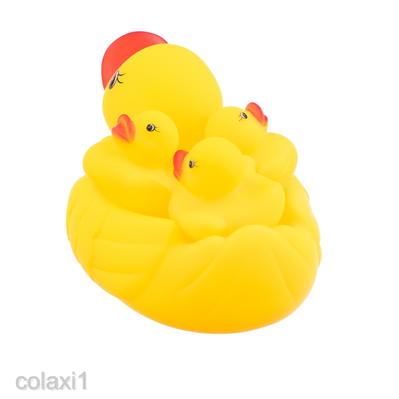Set of 5 Squeaky Yellow Rubber Duck Baby Love Shower Kids Bathtime Bath Toys