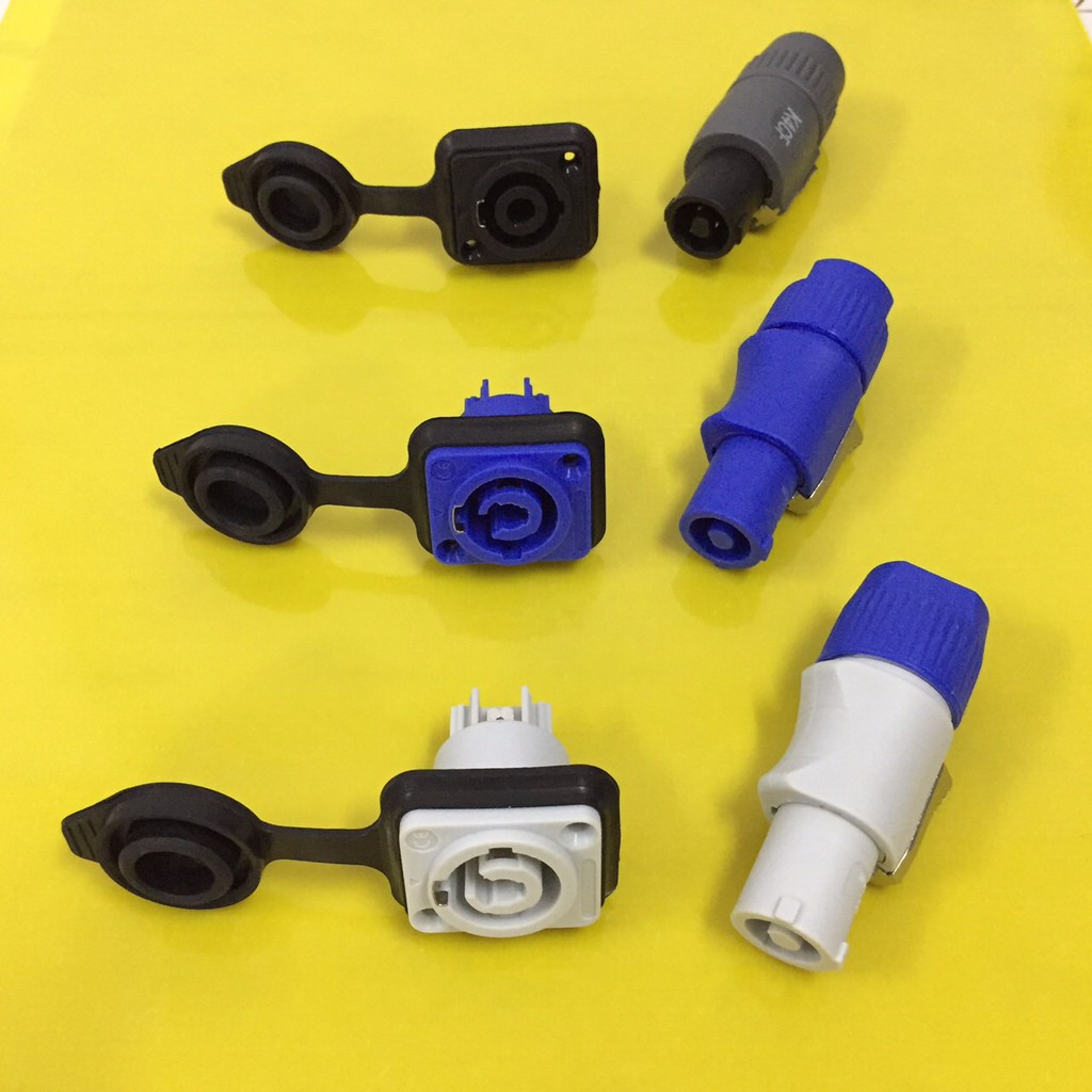 Power Con 20A + จุกยางกันน้ำ 3 PIN 4 PIN พาวเวอร์คอน 20A 3 ขา และ 4 ขาทนกระแส 20A