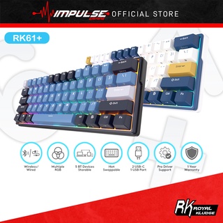 Royal Kludge RK61 Plus Rgb คีย์บอร์ดเล่นเกมไร้สายบลูทูธ