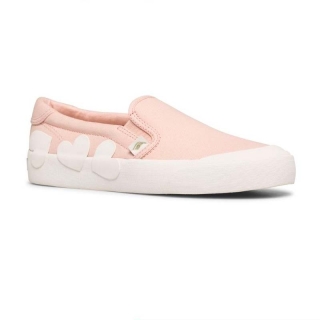 KEDS WF65105 รองเท้าผ้าใบ แบบสวม รุ่น CREW KICK S/O KS HEART APPLIQUE สีชมพูอ่อน