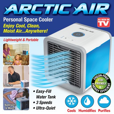Arctic Air Cooler เครื่องทำความเย็นมินิ แอร์พกพา แอร์ตั้งโต๊ะขนาดเล็ก พัดลมไอเย็น พกพาง่าย แถมอแดปเตอร์ 5V (ฟรี)