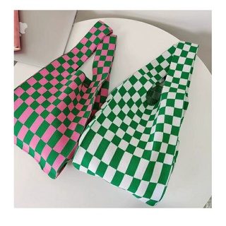 🏁Checkered Bag กระเป๋าถือไหมพรมลายตาราง