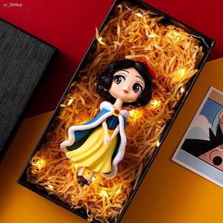 (สปอตสินค้า)♚□Disney Snow White แช่แข็ง Elsa Mermaid Blind Box Sophia รถเครื่องประดับ Elsa รูปของเล่น