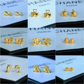 [⚡️ลดเพิ่ม 30% เก็บโค้ดหน้าร้าน] 1คู่ ต่างหู 14K (วัสดุอย่างดี ไม่ลอกดำ แพ้ง่ายใส่ได้) CN Jewelry