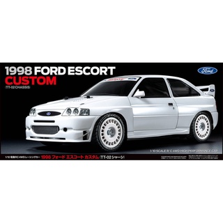 TAMIYA 58691 ชุดประกอบ TT-02 พร้อมบอดี้ 1998 Ford Escort Custom