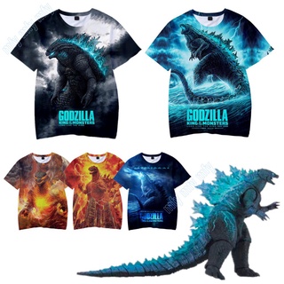 เสื้อยืดแฟชั่นสำหรับเด็ก Godzilla: King of the Monsters เสื้อยืดกีฬาสำหรับเด็กผู้ชาย เด็กผู้หญิง