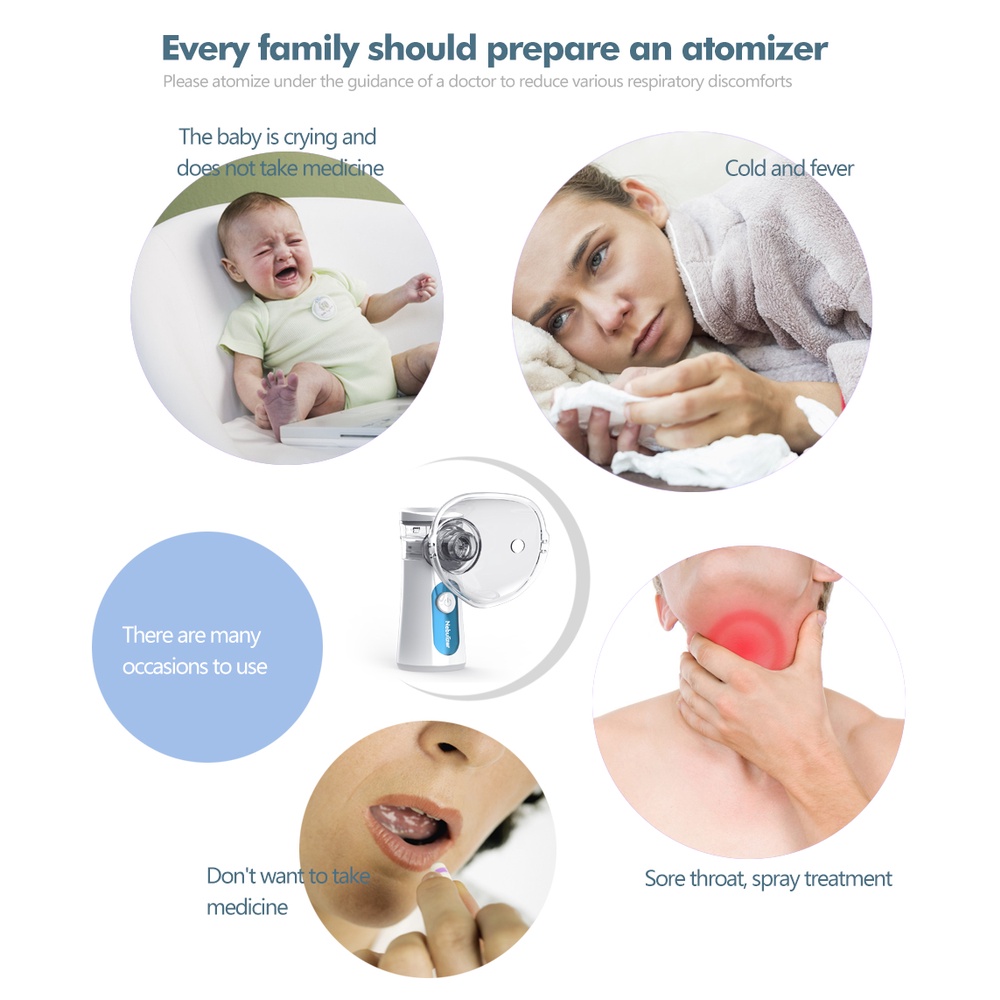 เครื่องพ่นสารเคมี Nebulizer Portable Inhale Nebulizer Health Care Steam