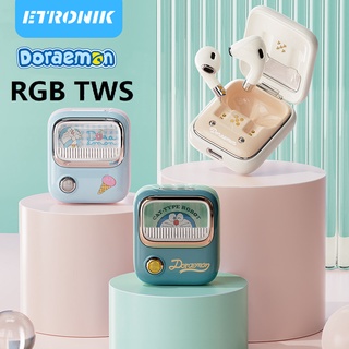 ETRONIK Doraemoned TWS หูฟังบลูทูธสเตอริโอไร้สาย 5.0 หูฟังบลูทูธการควบคุมแบบสัมผัสชุดหูฟังสำหรับเล่นเกมตัดเสียงรบกวน