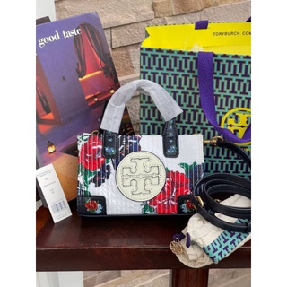 📮@2,690.-🔥🔥DISCOUNT 7 % +📍(ส่งฟรี EMS)🔥🔥💯Tory burch ella floral quilt micro tote