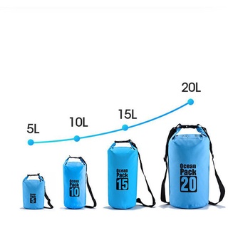 กระเป๋ากันน้ำ ถุงกันน้ำ Waterproof Bag 5ลิตร 10ลิตร 15ลิตร Q7eN