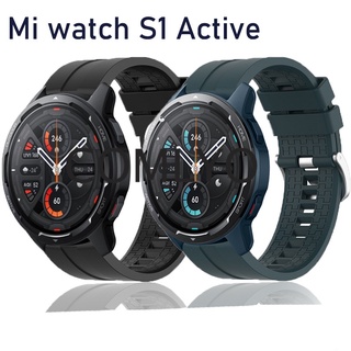 Xiaomi mi watch S1 Active Strap ซิลิโคนนุ่มกีฬาสร้อยข้อมือวงผู้หญิงผู้ชายนาฬิกาทนทานเข็มขัด