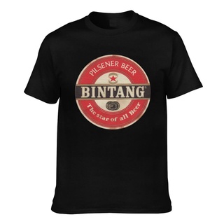 เสื้อคู่ - เบียร์ Pilsener อินโดนีเซีย จาการ์ตาแห่งชาติย้อนยุคดูเสื้อยืดแขนสั้นผู้ชาย