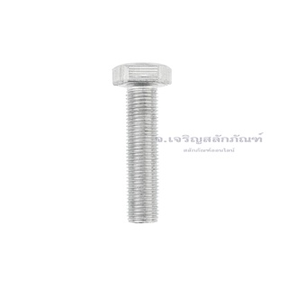 น็อตหัวเหลี่ยมสแตนเลสเกลียวตลอด M12x1.25 เกลียวละเอียด (แท้เกรด SS304) เบอร์ 19 #19 ทุกความยาว 25-50 mm A2-70