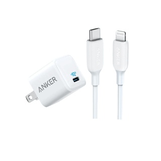 [699บ. ชุดสุดคุ้ม] ชุดหัวชาร์จเร็ว iPhone 13 / 12 / 11 (20W) Anker PowerPort III Nano PIQ3.0 + สายชาร์จเร็ว USB-C to Lightning จ่ายไฟเร็วกว่า ชาร์จไว เล็กจิ๋ว รองรับอุปกรณ์ USB-C