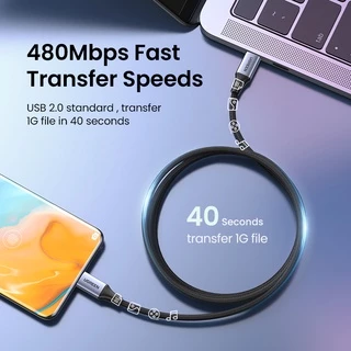 UGREEN PD3.1 240W 5A/48V USB C ถึง USB C สาย 480Mbps ไนลอนถักอลูมิเนียม shell PD Fast สายชาร์จสําหรับ Macbook Pro Samsung S20 Ipad