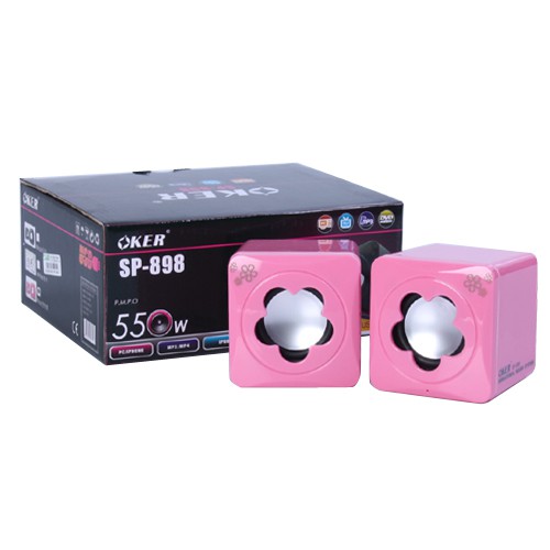 ลำโพง 2.0 OKER' 550W.' (SP-898) สีชมพู