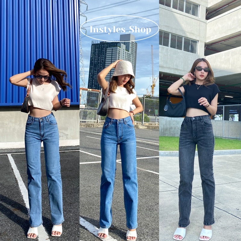 Lucy jeans |กางเกงยีนส์ขากระบอกกลาง เอวสูงผ้ายีนส์ยืด แต่งปลายขาเย็บ งานสวยทรงเริ่ด ใส่แล้วขายาวมาก