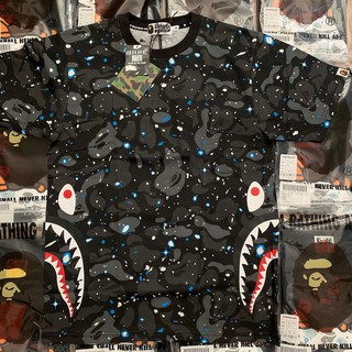 ใหม่ BAPE Ape Head Shark Starry sky เสื้อยืดลําลอง แขนสั้น เรืองแสง สําหรับผู้ชาย ผู้หญิง