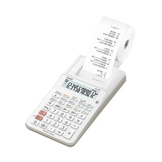 Casio Calculator เครื่องคิดเลข  คาสิโอ รุ่น  HR-8RCWE+AD-A60024EG  แบบพิมพ์กระดาษ ขนาดเล็ก 12 หลัก สีขาว