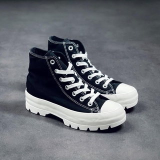 Converse Chuck Taylor All Star Lugged move Converse thick-soled height-enhancing shoes black and white The design is exc