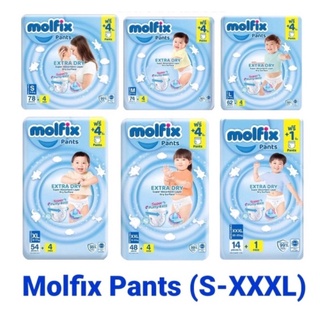 (คละไซส์) Molfix Extra Dry โมฟิก กางเกงผ้าอ้อมเด็ก แพมเพิสสำเร็จรูป เอ็กซ์ตร้าดราย ไซส์จั้มโบ๊ ฟ้า