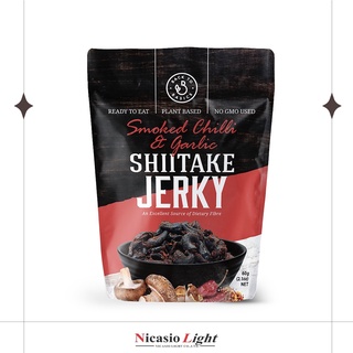 เห็ดชิตาเกะ อบปรุงรสรสพริกรมควันและกระเทียม Shiitake Jerky, Smoked Chilli &amp; Garlic 60g