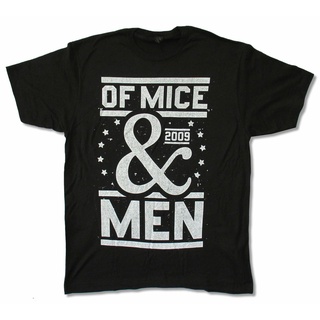 เสื้อยืด ผ้าฝ้าย 100% พิมพ์ลายวงดนตรี Mice &amp; Men Stars สีดํา สําหรับผู้ชาย คู่รักSize S-5XL