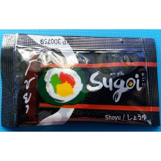 Shoyu โชยุ ซอสถั่วเหลืองญี่ปุ่น แบบซอง ตราสุโก้ย Sugoi (100 ซอง / แพ็ค)