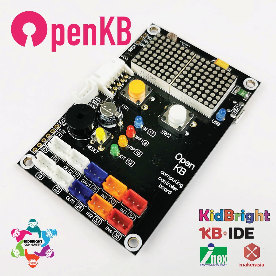 INEX OpenKB บอร์ดเรียนรู้วิทยาการคำนวณผ่านระบบสมองกลฝังตัวพร้อมสายmicroUSB/kidbright/microbit/coding