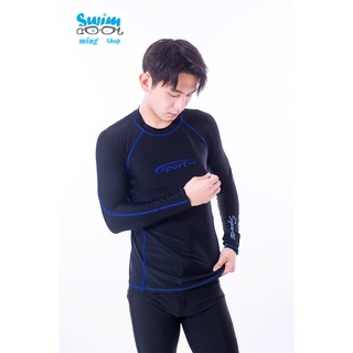 TG-002เสื้อว่ายน้ำผู้ชาย เสื้อกีฬา สกรีน Sport ที่หน้าอก และแขนทั้งสองข้าง