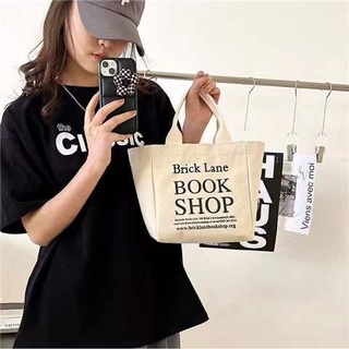 BOOK SHOP กระเป๋าถือ ผ้าแคนวาส ขนาดเล็ก สไตล์เกาหลี สําหรับผู้หญิง กระเป๋าถือ กระเป๋าผ้า สไตล์เกาหลี แฟชั่นมา น่ารัก